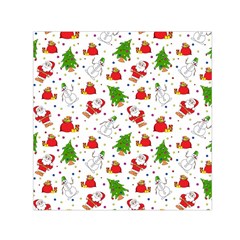 Christmas Santa Pattern Tree Square Satin Scarf (30  X 30 )