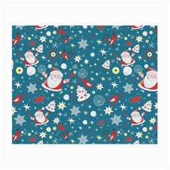 Christmas Pattern Santa Blue Small Glasses Cloth by Sarkoni