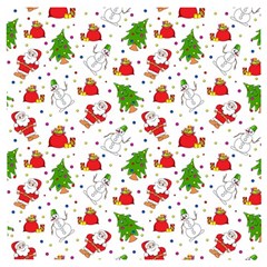 Christmas Santa Pattern Tree Wooden Puzzle Square by Sarkoni