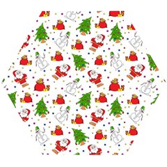 Christmas Santa Pattern Tree Wooden Puzzle Hexagon by Sarkoni