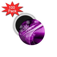 Purple Abstract Merry Christmas Xmas Pattern 1 75  Magnets (100 Pack)  by Sarkoni