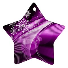 Purple Abstract Merry Christmas Xmas Pattern Star Ornament (two Sides)