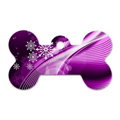 Purple Abstract Merry Christmas Xmas Pattern Dog Tag Bone (one Side)