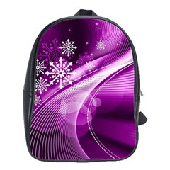 Purple Abstract Merry Christmas Xmas Pattern School Bag (large)