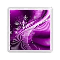 Purple Abstract Merry Christmas Xmas Pattern Memory Card Reader (square)