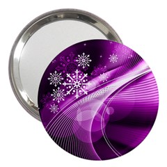 Purple Abstract Merry Christmas Xmas Pattern 3  Handbag Mirrors by Sarkoni