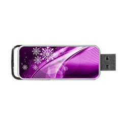 Purple Abstract Merry Christmas Xmas Pattern Portable Usb Flash (one Side)