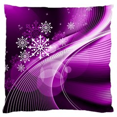 Purple Abstract Merry Christmas Xmas Pattern Large Premium Plush Fleece Cushion Case (one Side)