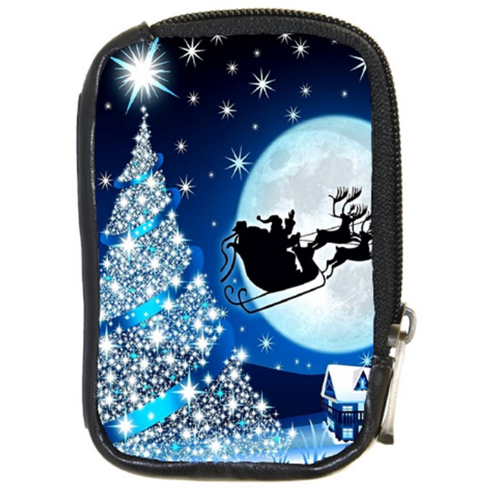 Merry Christmas Compact Camera Leather Case