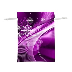 Purple Abstract Merry Christmas Xmas Pattern Lightweight Drawstring Pouch (m) by Sarkoni