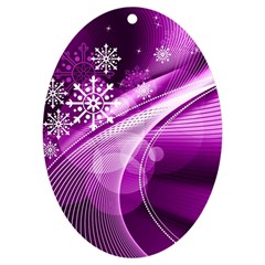 Purple Abstract Merry Christmas Xmas Pattern Uv Print Acrylic Ornament Oval by Sarkoni