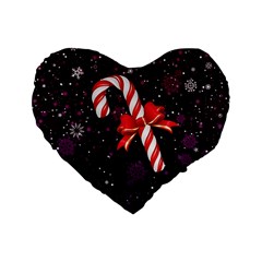 Christmas Lollipop Bowknot Celebrations Standard 16  Premium Heart Shape Cushions