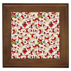 Christmas  Santa Claus Patterns Framed Tile by Sarkoni