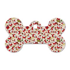 Christmas  Santa Claus Patterns Dog Tag Bone (one Side)