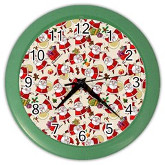 Christmas  Santa Claus Patterns Color Wall Clock