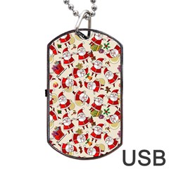 Christmas  Santa Claus Patterns Dog Tag Usb Flash (one Side)