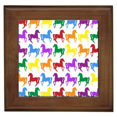Colorful Horse Background Wallpaper Framed Tile