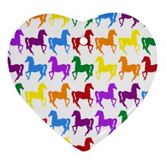 Colorful Horse Background Wallpaper Ornament (heart) by Amaryn4rt