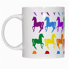 Colorful Horse Background Wallpaper White Mug