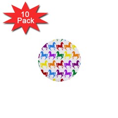 Colorful Horse Background Wallpaper 1  Mini Buttons (10 Pack)  by Amaryn4rt