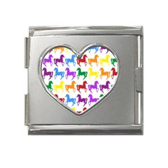 Colorful Horse Background Wallpaper Mega Link Heart Italian Charm (18mm)