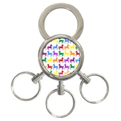 Colorful Horse Background Wallpaper 3-Ring Key Chain
