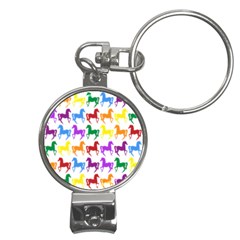 Colorful Horse Background Wallpaper Nail Clippers Key Chain
