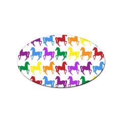 Colorful Horse Background Wallpaper Sticker Oval (10 pack)
