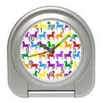 Colorful Horse Background Wallpaper Travel Alarm Clock Front