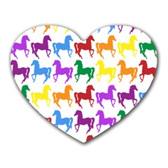 Colorful Horse Background Wallpaper Heart Mousepad