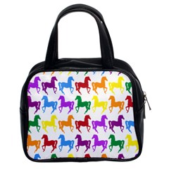 Colorful Horse Background Wallpaper Classic Handbag (Two Sides)