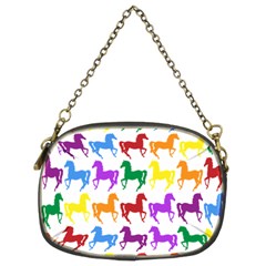 Colorful Horse Background Wallpaper Chain Purse (Two Sides)