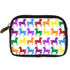 Colorful Horse Background Wallpaper Digital Camera Leather Case by Amaryn4rt