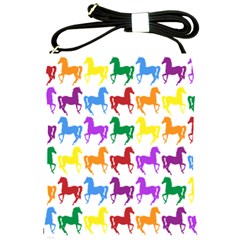 Colorful Horse Background Wallpaper Shoulder Sling Bag