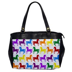 Colorful Horse Background Wallpaper Oversize Office Handbag