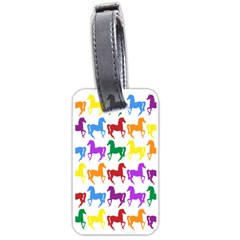 Colorful Horse Background Wallpaper Luggage Tag (one side)