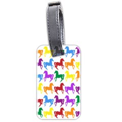 Colorful Horse Background Wallpaper Luggage Tag (two sides)