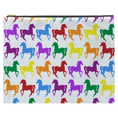 Colorful Horse Background Wallpaper Cosmetic Bag (XXXL)
