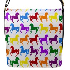 Colorful Horse Background Wallpaper Flap Closure Messenger Bag (S)