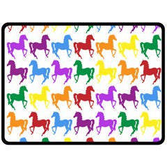 Colorful Horse Background Wallpaper Two Sides Fleece Blanket (Large)