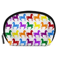 Colorful Horse Background Wallpaper Accessory Pouch (Large)