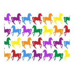 Colorful Horse Background Wallpaper Two Sides Premium Plush Fleece Blanket (Mini)