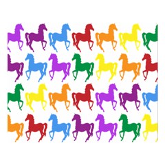 Colorful Horse Background Wallpaper Two Sides Premium Plush Fleece Blanket (large)