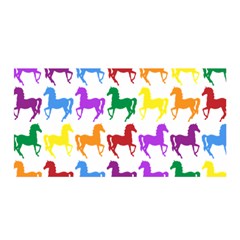 Colorful Horse Background Wallpaper Satin Wrap 35  x 70 