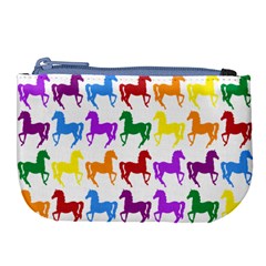 Colorful Horse Background Wallpaper Large Coin Purse