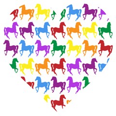 Colorful Horse Background Wallpaper Wooden Puzzle Heart