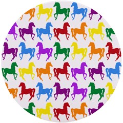 Colorful Horse Background Wallpaper UV Print Round Tile Coaster