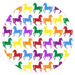 Colorful Horse Background Wallpaper Round Trivet