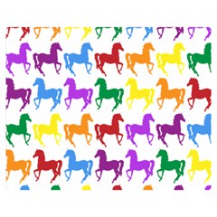 Colorful Horse Background Wallpaper Premium Plush Fleece Blanket (medium) by Amaryn4rt