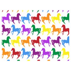 Colorful Horse Background Wallpaper Two Sides Premium Plush Fleece Blanket (extra Small)